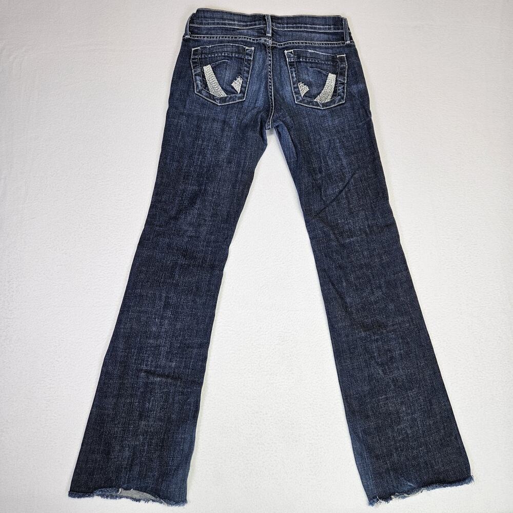 Y2K James Jeans Made in USA Womens 27 Low Rise Denim Embroidered Bootcut Western